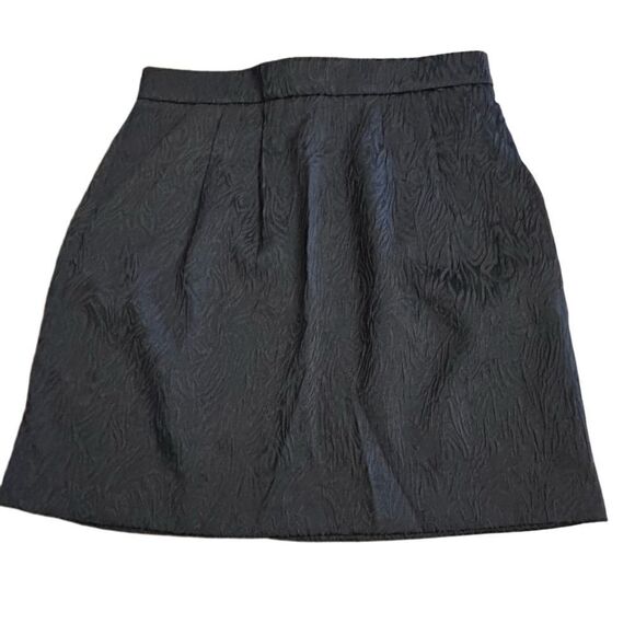 New! H&M Navy Blue Textured Mini Skirt Sz 8 - Picture 1 of 5